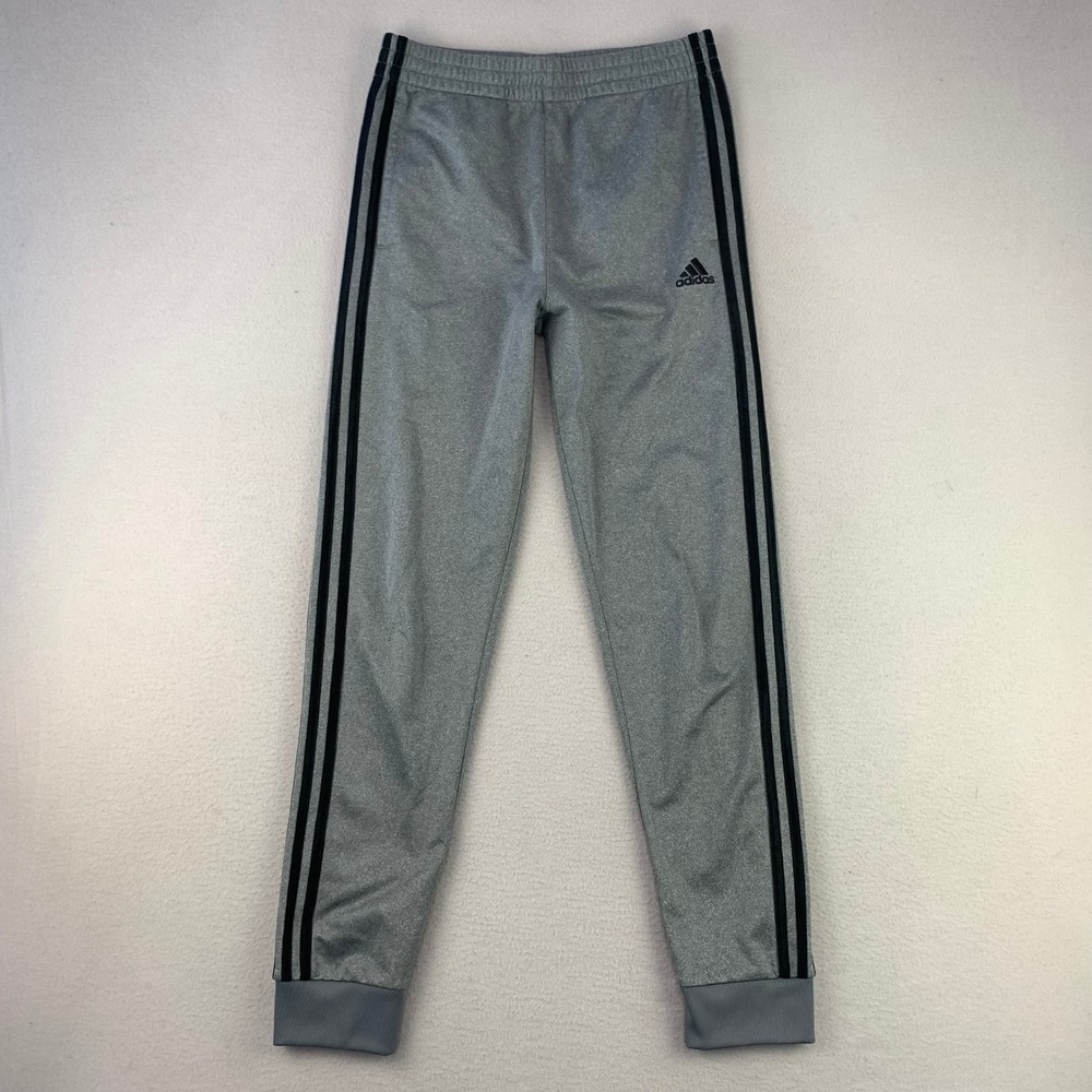 Adidas 3-Stripe Jogger Pants Kids XL Gray Athletic Track Pants Tapered Leg